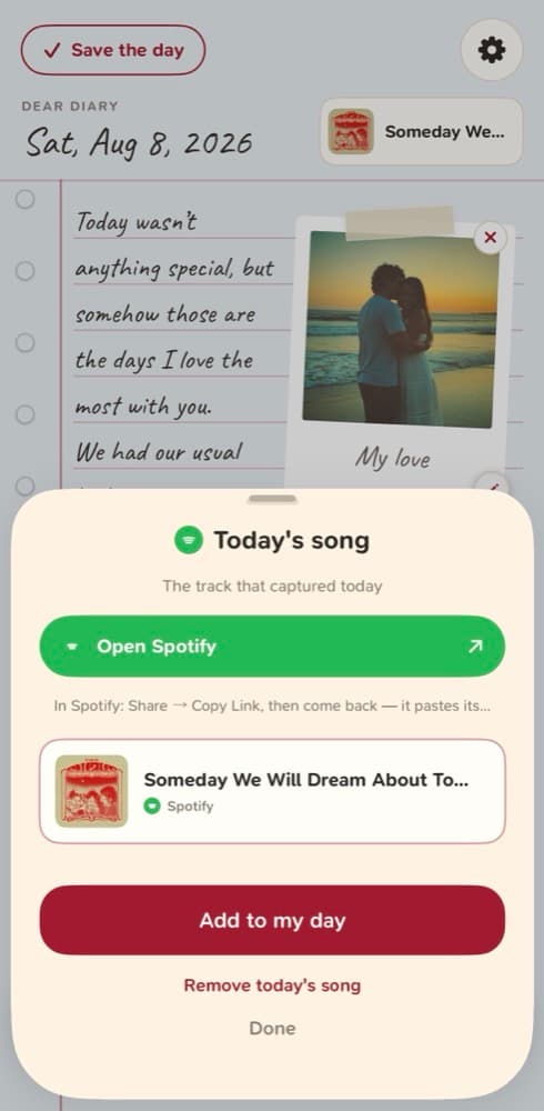 Pin the song of the day